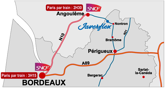 Carte de localisation de la société Javerflex